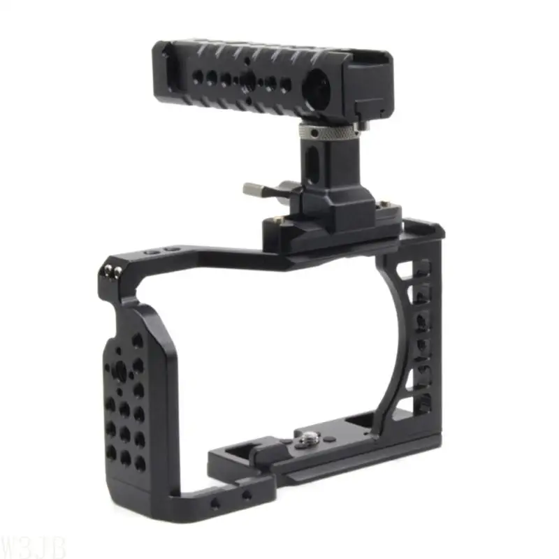 W3JB Kameragriff DSLR-Griff mit 3/8 Zoll 1/4 Zoll Gewindeloch Arca-Loch/obere Gleitschiene zur Gerätebefestigung – Detail 3
