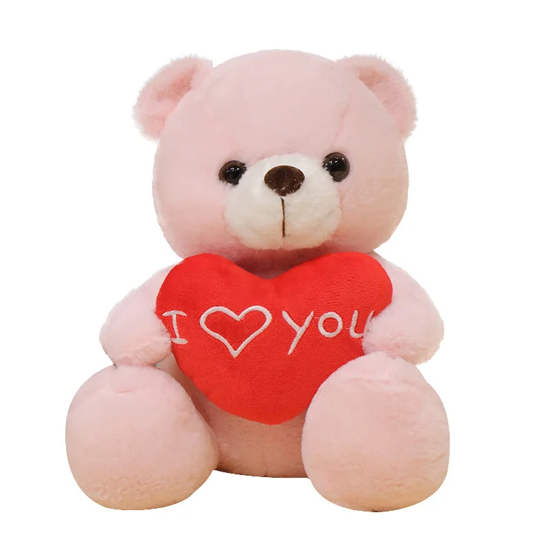 

Cute teddy bear plush toy doll I love you love teddy bear doll children's girl gift party gift