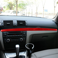 Fit for BMW 1 Series E81 E82 E87 E88 2008-2013 CoPilot Dashboard Trim Strip Interiors Car Accessories Real Carbon Fiber Sticker
