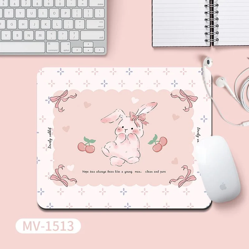 

Cute Rabbit Pu Leather Mousepad Office Desk Mat Mouse Pad Computer Speed Type Carpet Mat Player Laptop Keyboard Cartoon