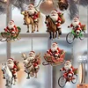 8pcs Different Riding Tools 2D Flat Santa Claus Wooden Ornament Set - Perfect for Christmas Trees and Holiday Home Decorations 1