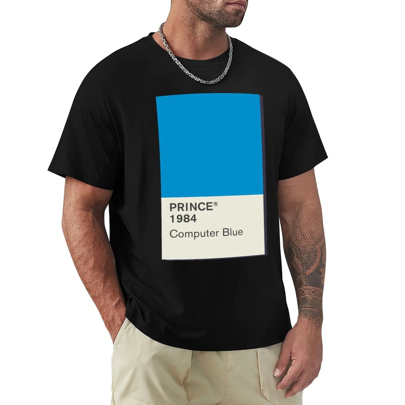 Princetones - Computer Blue T-Shirt No Iron Casual Short Sleeve Top
