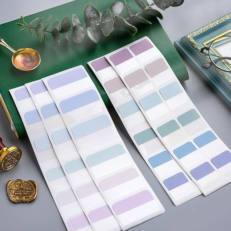 1Set Transparent Colorful Index Creative Memo Pads Office School Stationery Self-Adhesive Stickers Bookmark Sticky Note Pads