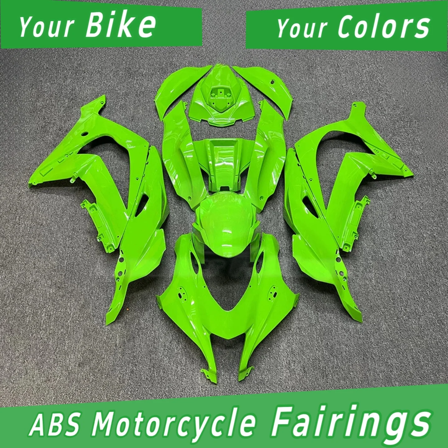 Injection Molded for Kawasaki ZX10R 2016-2020 Motorcycle Bodywork Fairing - Prime ABS Plastic with Multiple Design Options