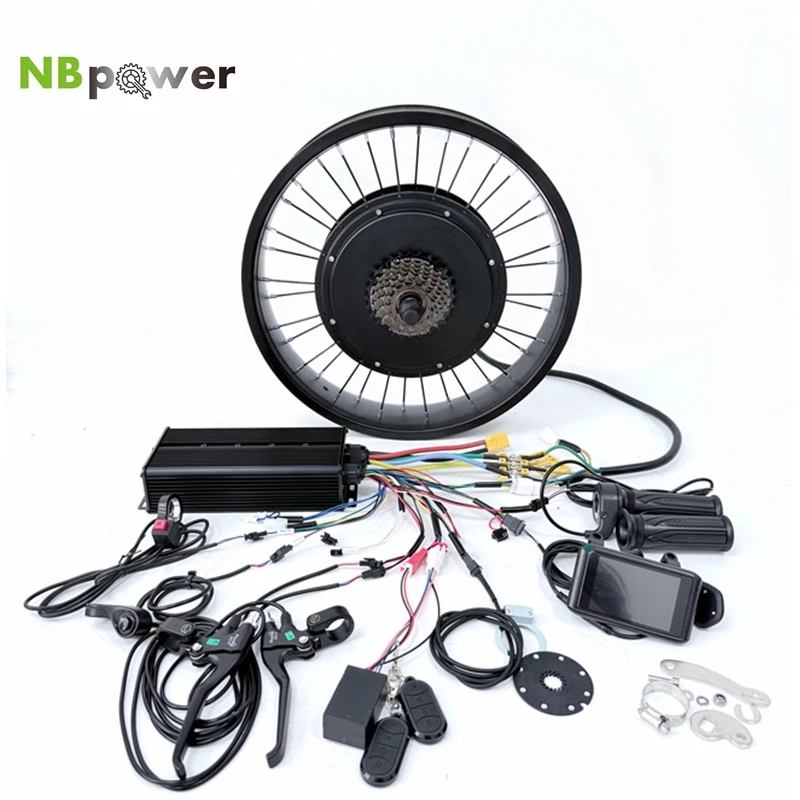 NBpower 170/190mm Dropout 48-72V 5000W BLDC Hub Motor Fat Ebike Snow Bike Conversion Kit 20/24/26x4.0 Dual Mode 100A controller