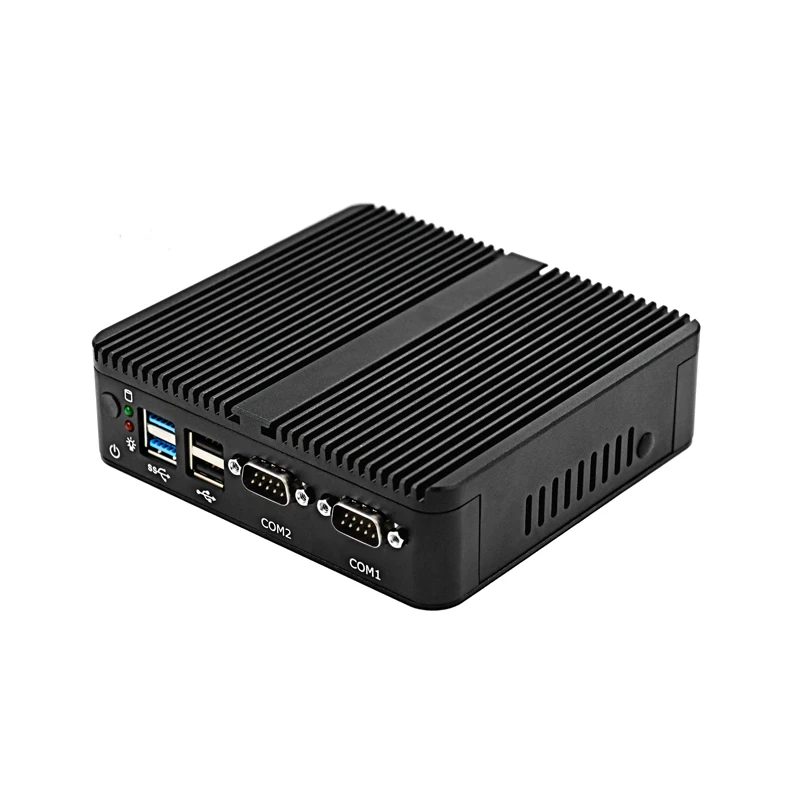 fanless box computer industrial pc embedded two ethernet ports mini pc with Aluminum Case