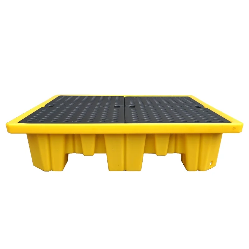 4 Drum Oil Spill Containment Plastic Pallet For Oil Chemical Liquid Storage