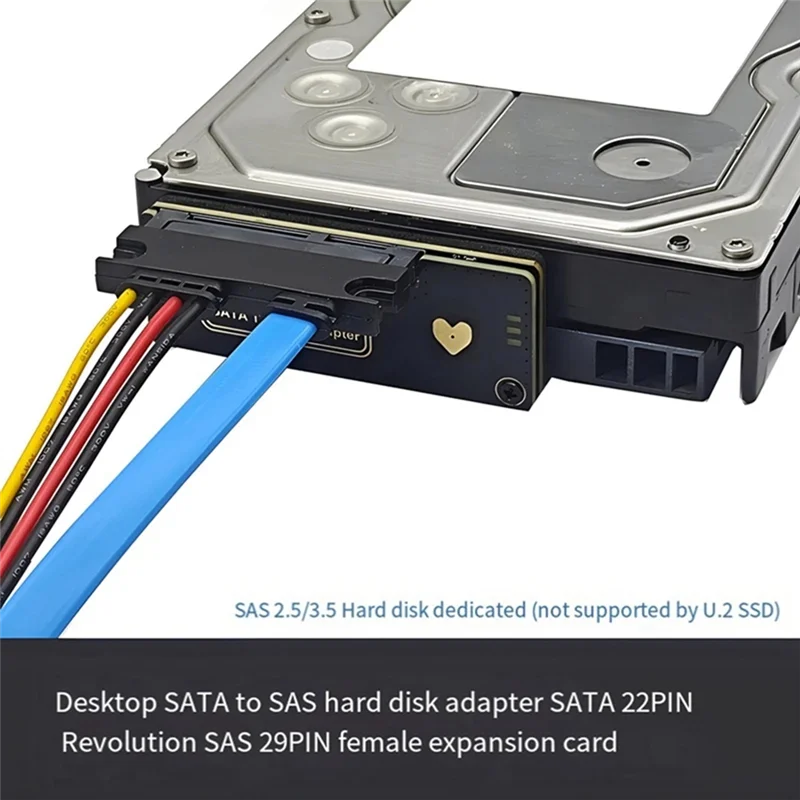 

Карта адаптера SATA-SAS HDD SAS Riser Card 3.0 22-контактный разъем SAS 29-контактный разъем для жесткого диска SAS 2,5/3,5 дюйма SSD