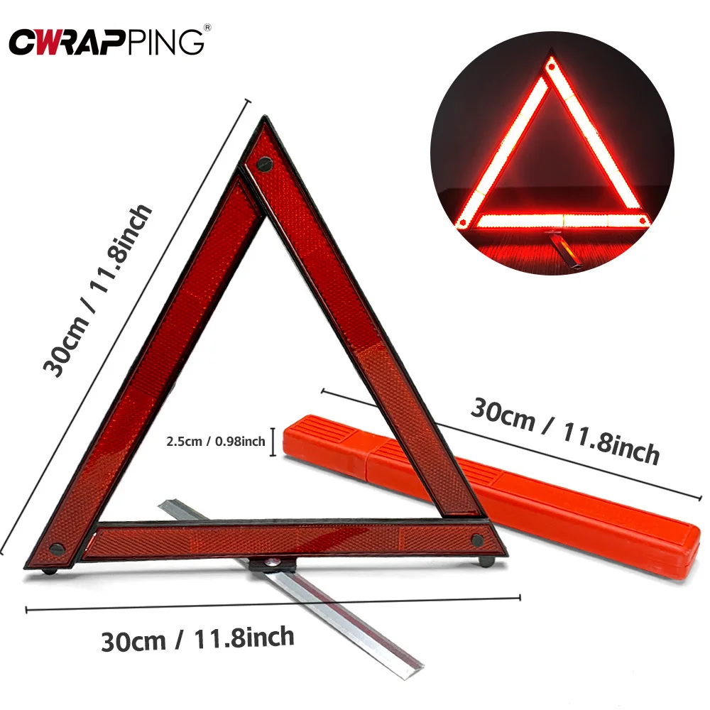 Car Triangle Reflective Tripod Emergency Breakdown Warning Reflective Sticker Safety Hazard Foldable Stop Sign Car Accessories image 6