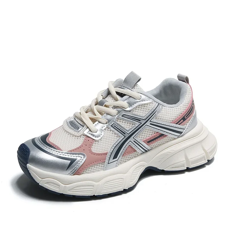 

Pop Women's Mesh Sports Shoes Casual Women's Shoes Thick Soled Women's Running Shoes Lace Up Summer Fashion New Korean Style