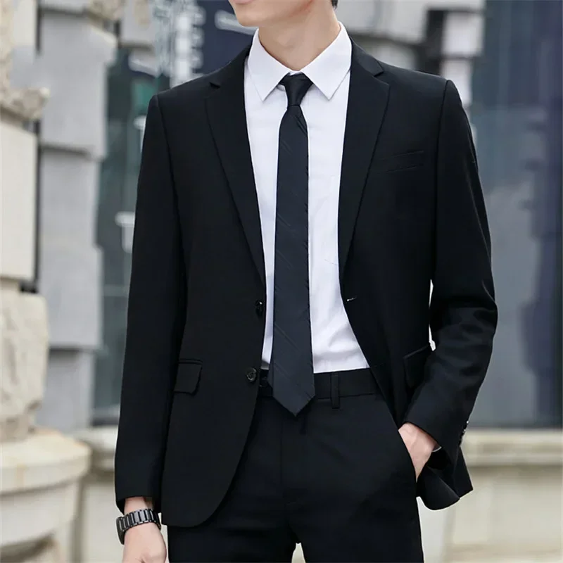 10151 suit flat lapel men's slim suit suit groom wedding dress host performance dress