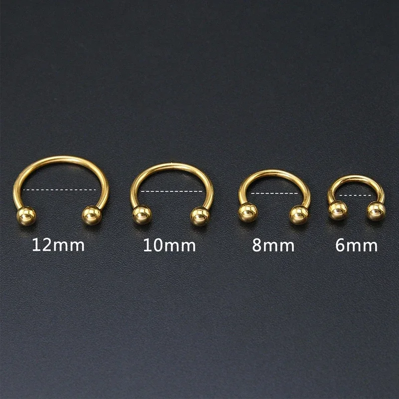 1PC Stainless Steel Nose Ring 12G 14G 16G 20G Nose Piercings Helix Ear Piercing Women Men Septum Rings Body Piercing Jewelry