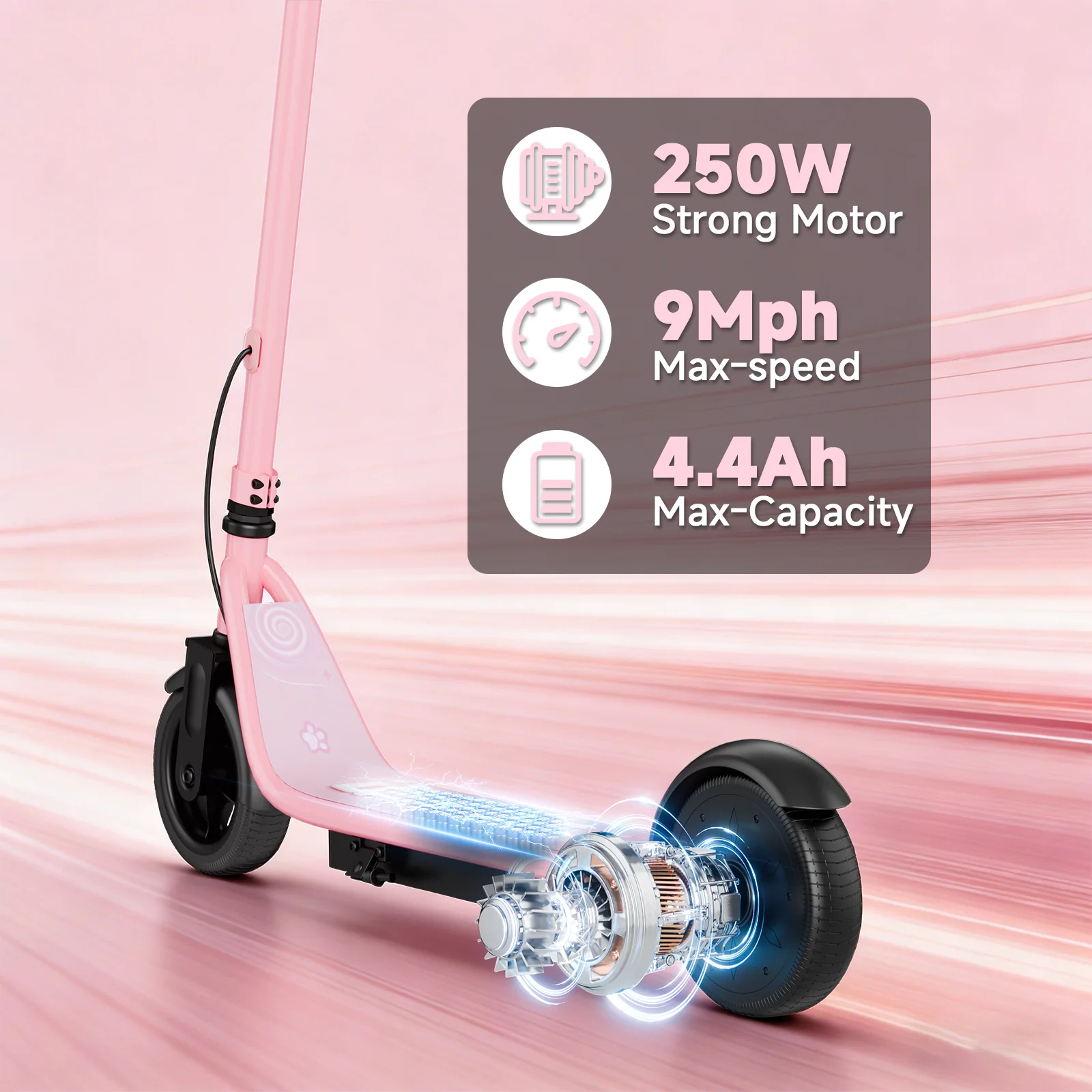 JUICEASE LPb5 Elektroroller für Kinder ab 6 Jahren, 16 km/h Höchstgeschwindigkeit, 18 km Reichweite, 3 Geschwindigkeitsmodi, Geschenk für Kinder, faltbarer Kinder-E-Scooter – Detail 10