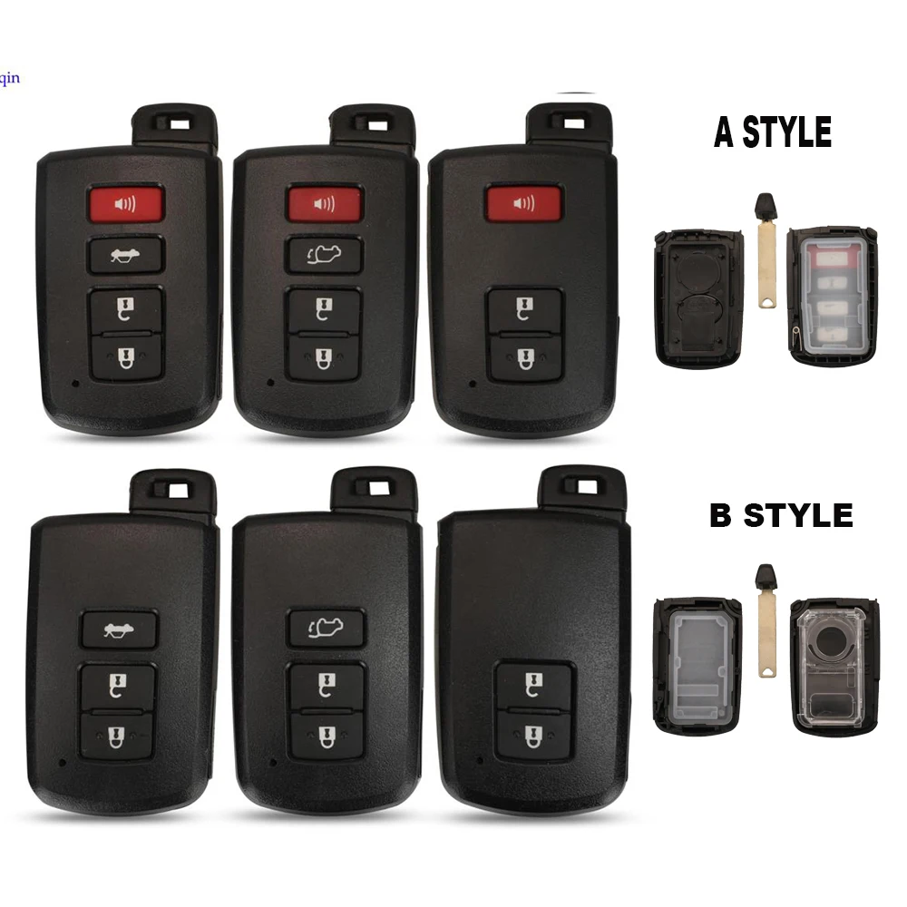 jingyuqin Remote 3/4 Button Car Key Case Shell For Toyota Camry Corolla Avalon Rav4 Land Cruiser Smart Key
