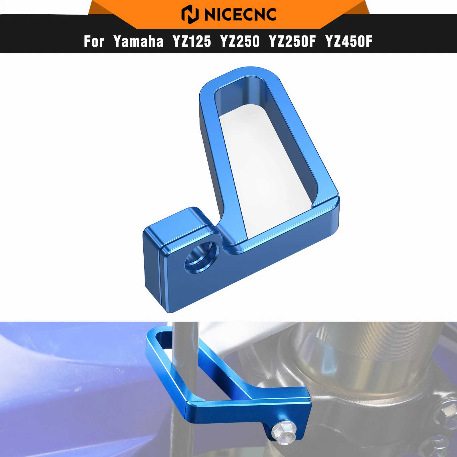 NICECNC Front Brake Hose Line Guide For Yamaha YZ 250F YZ450F 2004-2009 YZ125 YZ 250 2004-2020 YZ 250X 2016-2020 YZ125X 2020