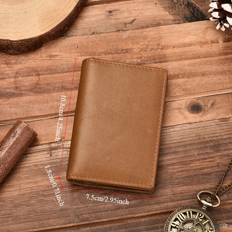 Real Leather Cowhide Card Holder RFID Blocking Purse Men and Women ID Credit Card Vintage Wallet Slim Business Cards Pouch