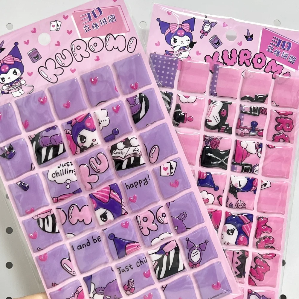 Genuine Sanrio 3D Puzzle Stickers Cartoon Cinnamoroll Kuromi Melody Scrapbook Planner Decor Decal Cute Fun Jigsaw Sticker Gifts
