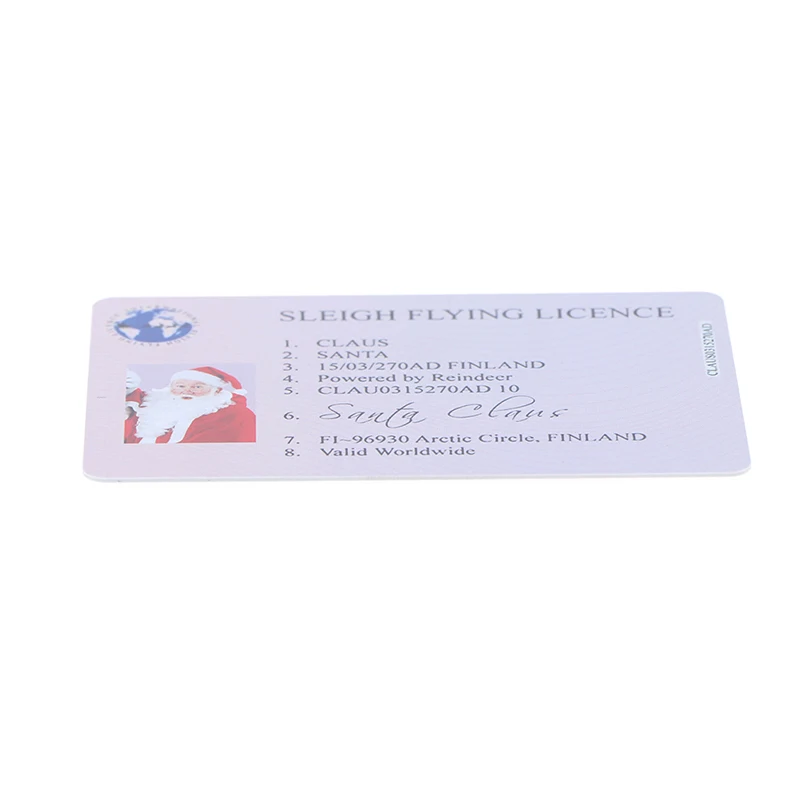 10Pcs Fake Plastic Card Santa Claus Flying Licence Sleigh Licence for Children Creative Christmas Gift Xmas Tree Decor