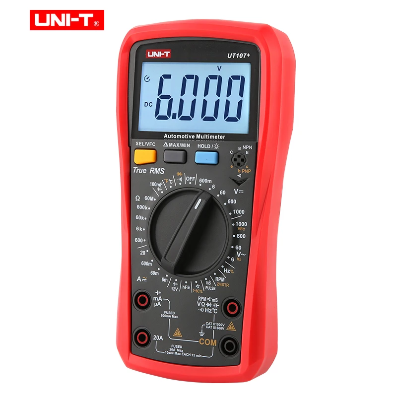 UNI-T True RMS Multimeter UT105+/UT107+  Handheld AC/DC Ammeter Voltmeter Display Digits 4000-6000 Automotive Multimeter