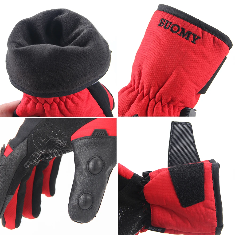 GufamilMoto-Gants de course de moto pour hommes et femmes, résistants à l\'usure, chauds, coupe-vent, imperméables, écran tactile, vélo, D343, hiver