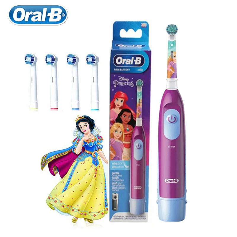 Oral B Electric Toothbrush Rotary Clean Extra Soft Bristle for Kid 2 Min Timer Waterproof Teeth Brush + Replacement Brush Refill