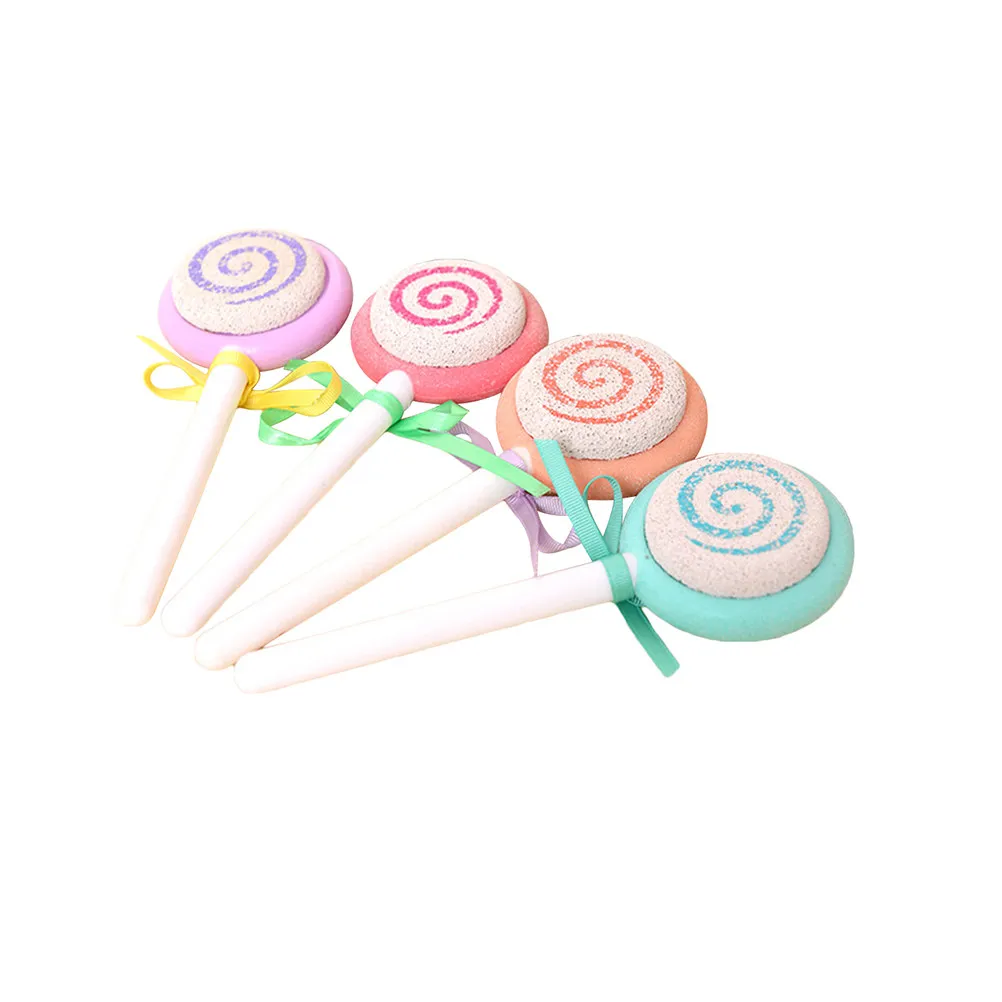 2Pcs Compact Portable Lollipop Shaped Pumice Stone Foot Scrubber Dead Skin Remover for Smooth Feet Callus Exfoliation Pedicure