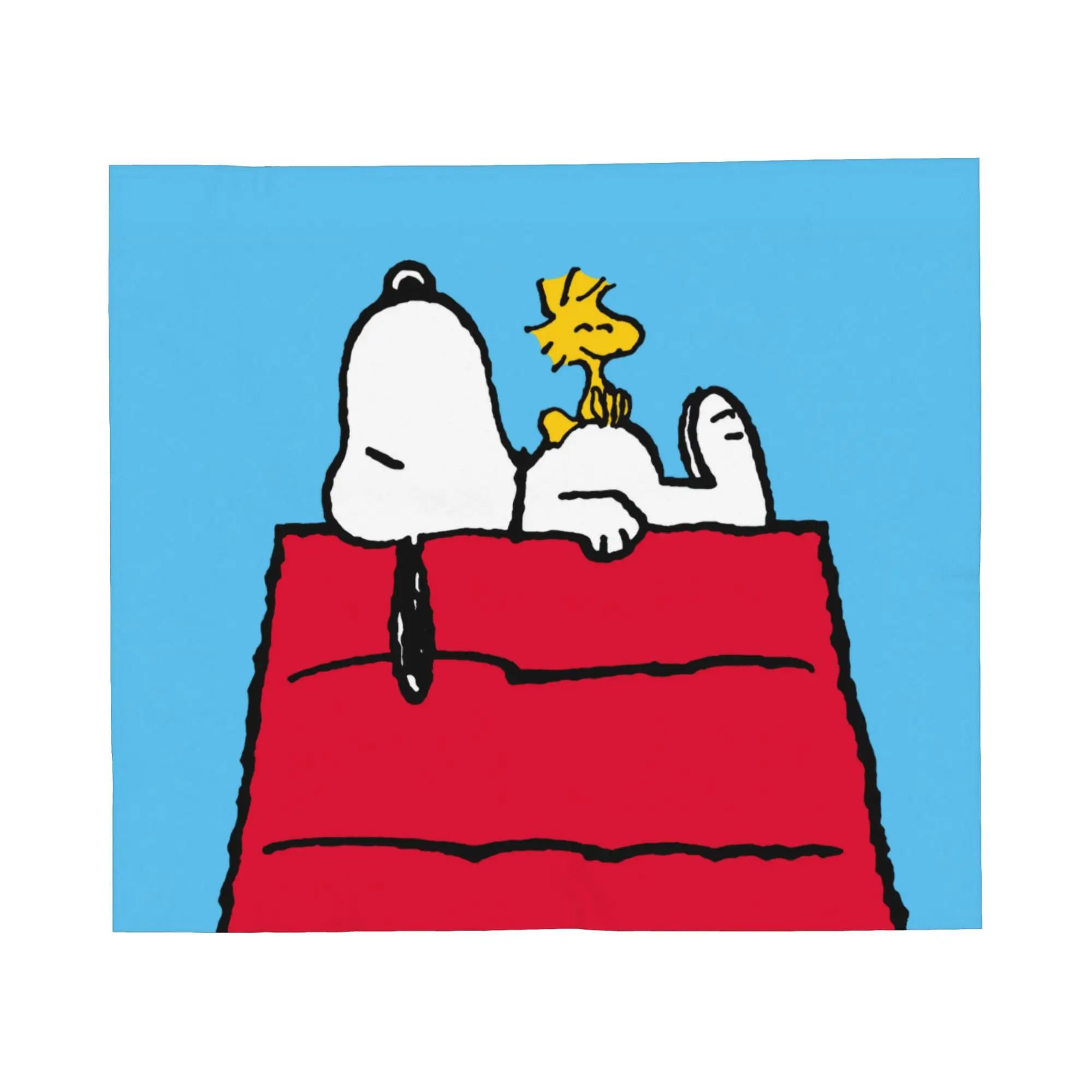Snoopy Woodstock Doghouse Velvet Throw Blanket  Blankets for Sofa Couch Super Soft Bed Rug