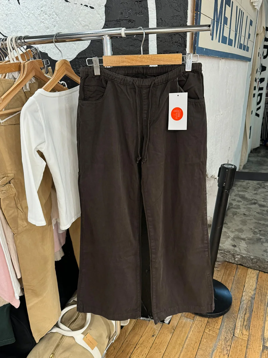 البني جيب الرباط البضائع بانت المرأة الجديدة منخفضة الخصر فضفاضة واسعة الساق بنطلون الإناث الشارع الشهير خمر كل مباراة سراويل تقليدية