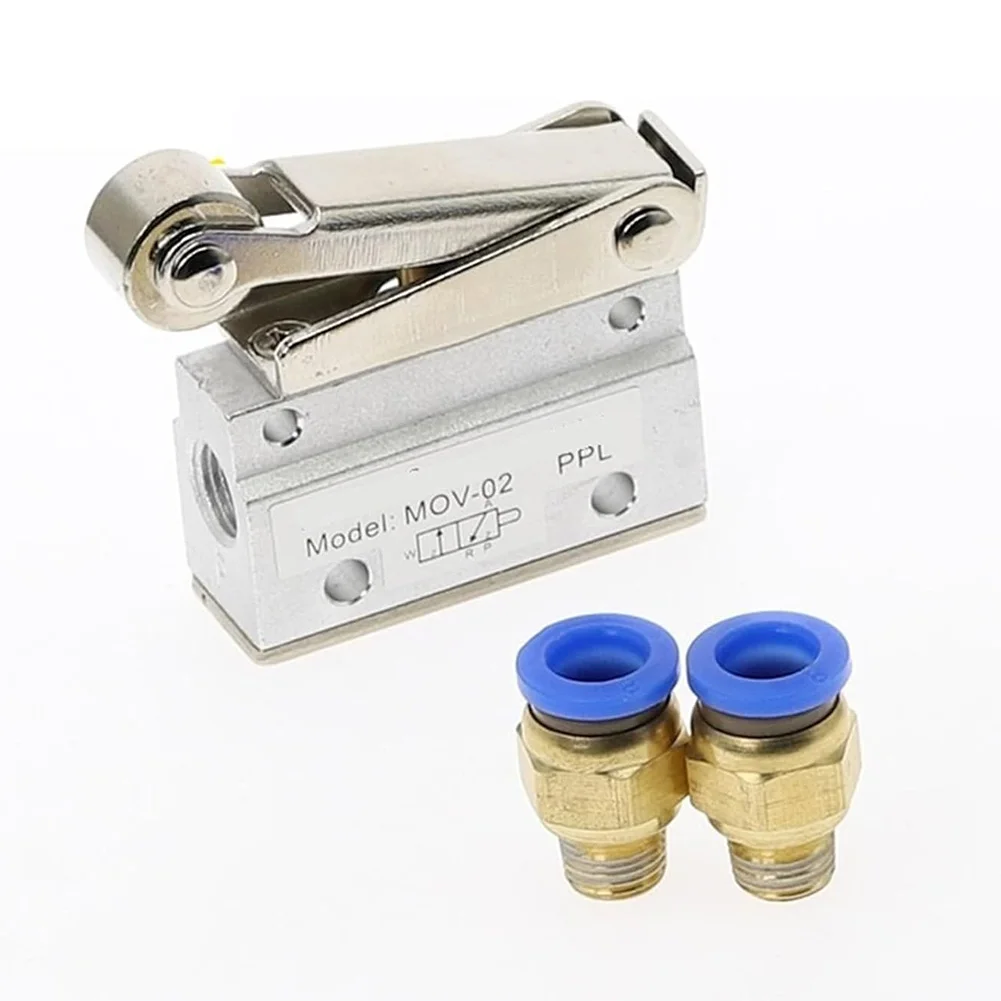 2 Position 2 Way 1/8in Roller Pneumatic Mechanical Valve N C On-Off Valve MOV-02 High-selling Tool Accessories