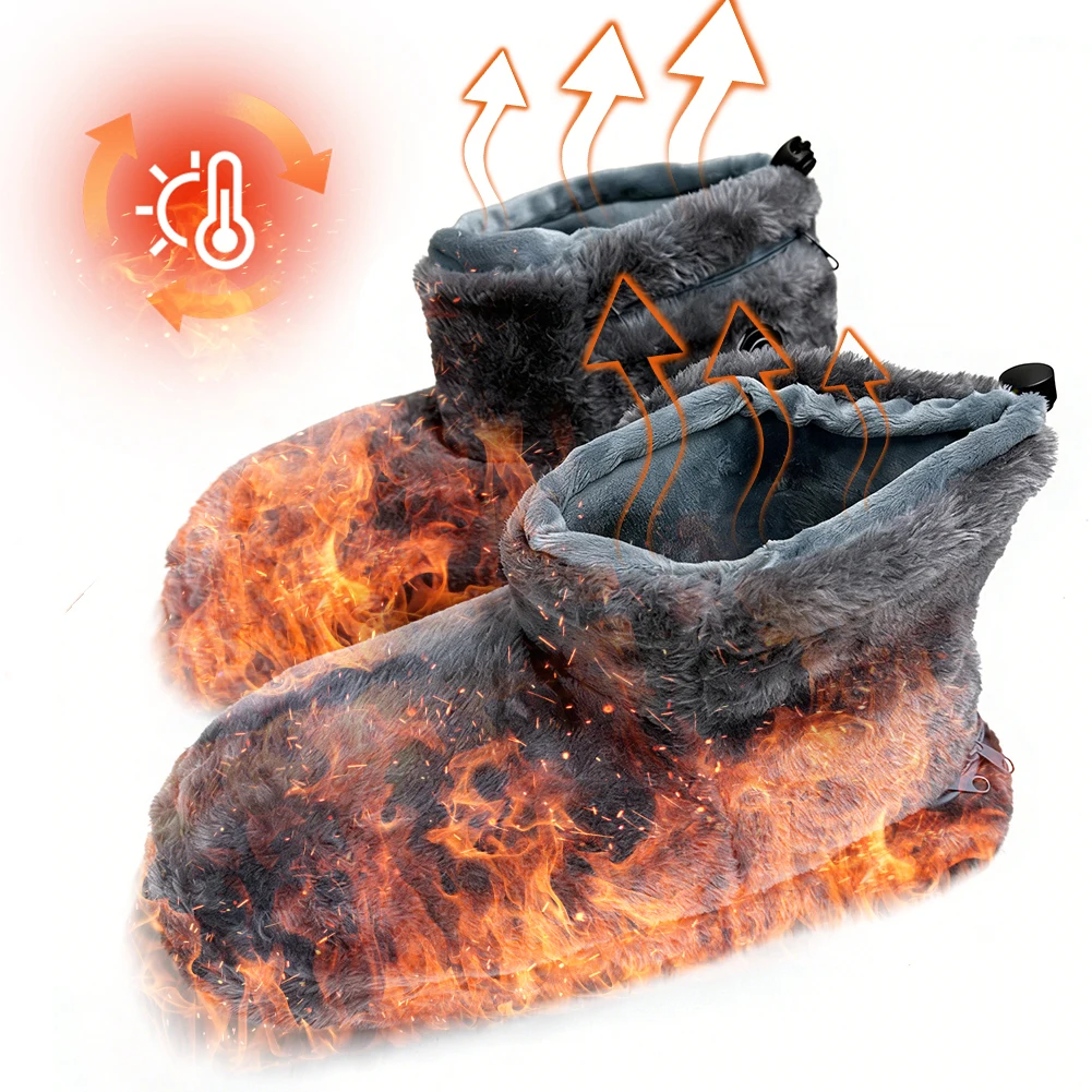 

USB Heater Foot Shoes Winter Plush Warm Electric Slippers Comfortable Feet Warmer Shoes Winter Warming Slipper for Men and Women