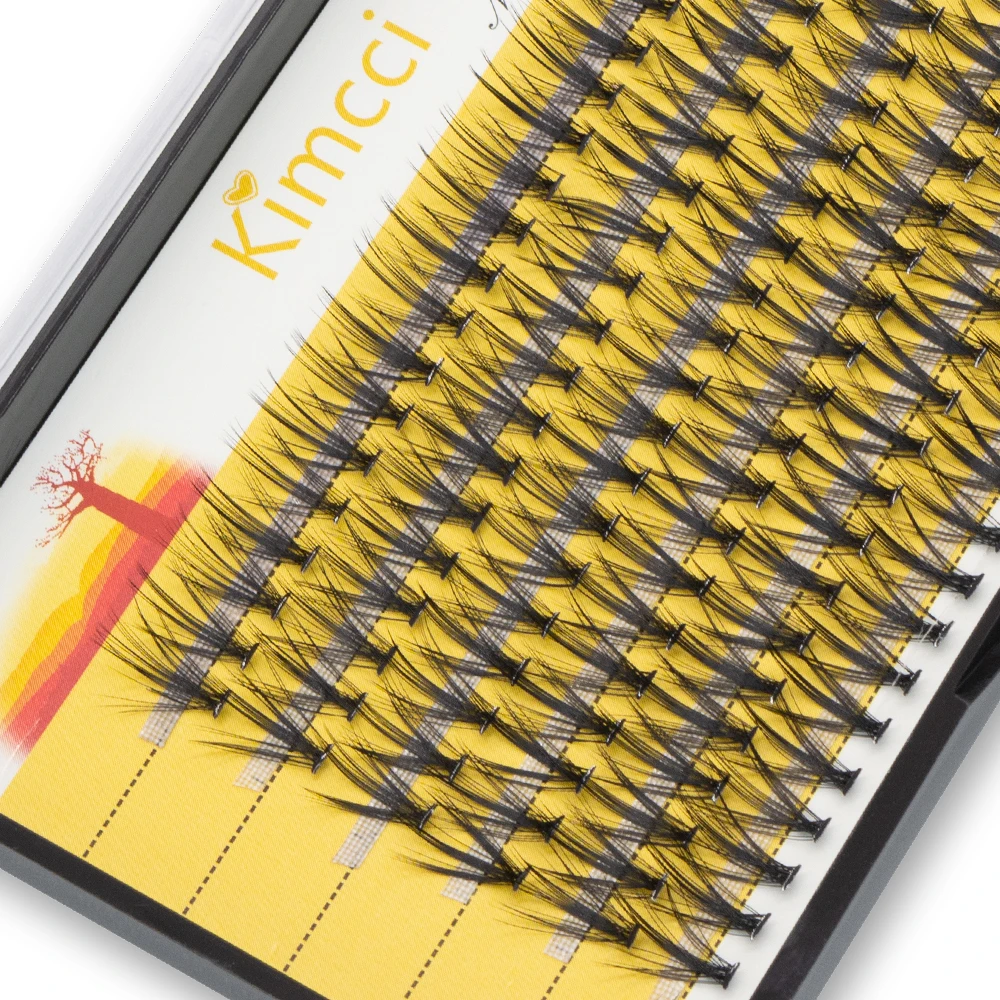 Kimcci-extensiones de pestañas de visón, pestañas postizas de volumen ruso 3D Natural, individuales, 20D racimo, maquillaje, cilios, 120 Uds.