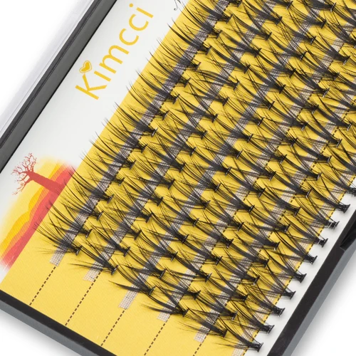 Imagen 2 del producto Kimcci 120 mechones extensión de pestañas de visón Natural 3D volumen ruso pestañas postizas individuales 20D pestañas en racimo maquillaje cilios