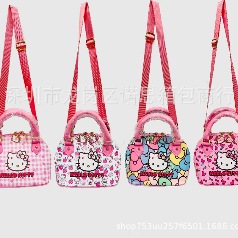 

Sanrio Kawaii Hello Kitty Single Shoulder Crossbody Bag Girl Heart Cartoon Cute Anime Handbag Lovely Purse Shell Bag Kid Gift