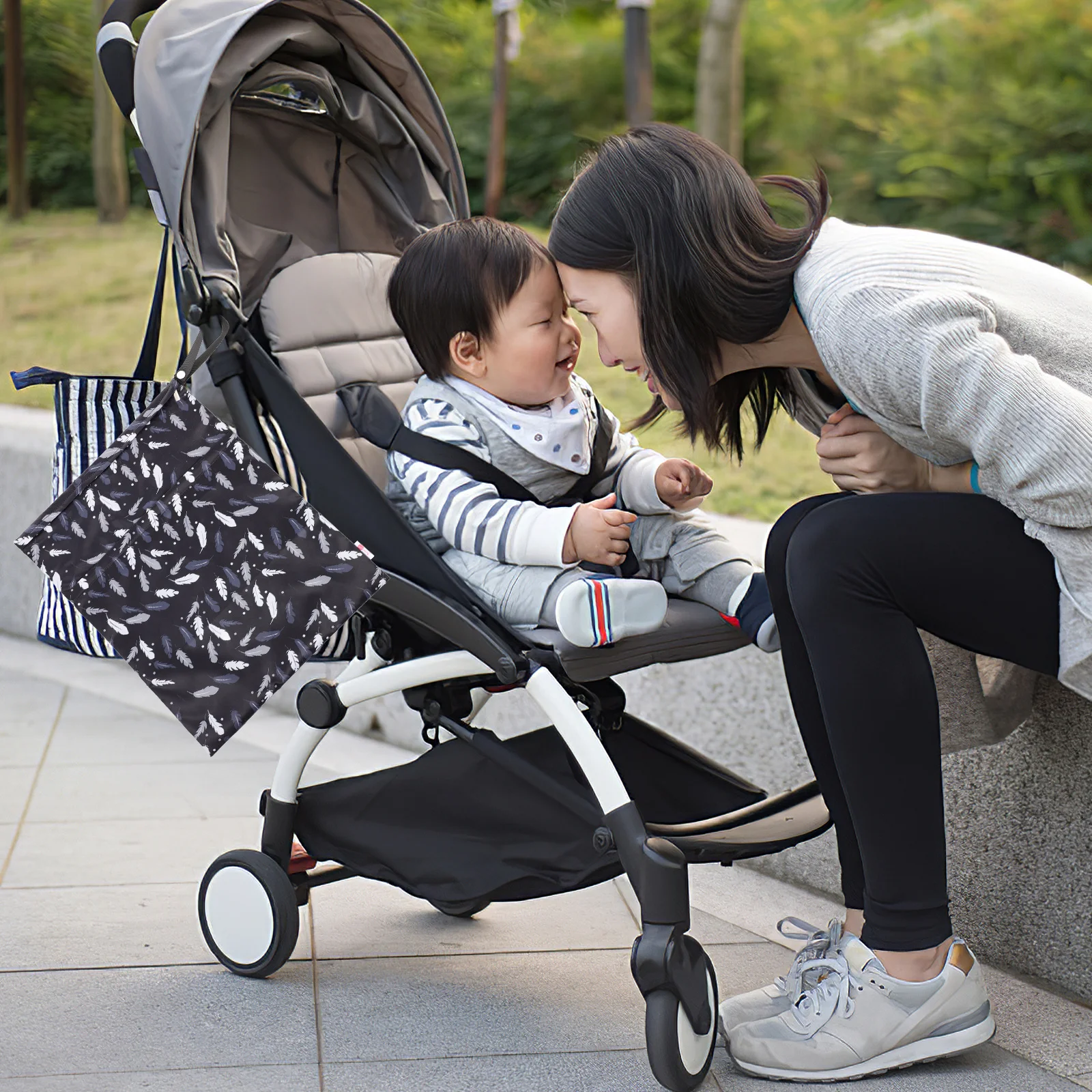 Wasserdichte Wickeltasche, langlebig, große Kapazität, Aufbewahrungstasche, Reißverschluss-Griff-Design für Zuhause, Reisen, Camping, Picknick