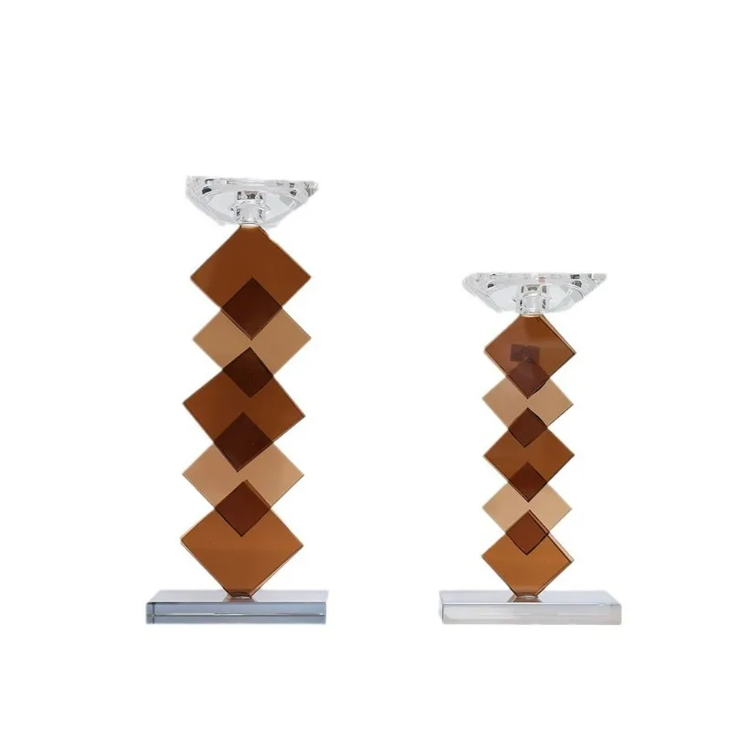 

Modern simple geometric crystal candlestick ornament living room study hotel sales office model room soft decoration home access
