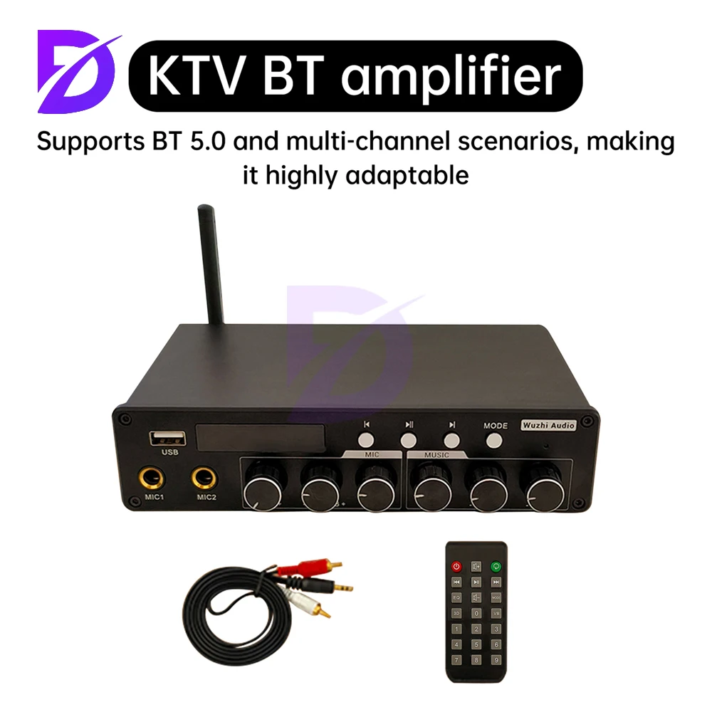 

DC 12-24V ZK-A1200 High-End Practical Home Theater Ktv BT Amplifier Tpa3116D2 Amplifier Chip Rated Power 200W