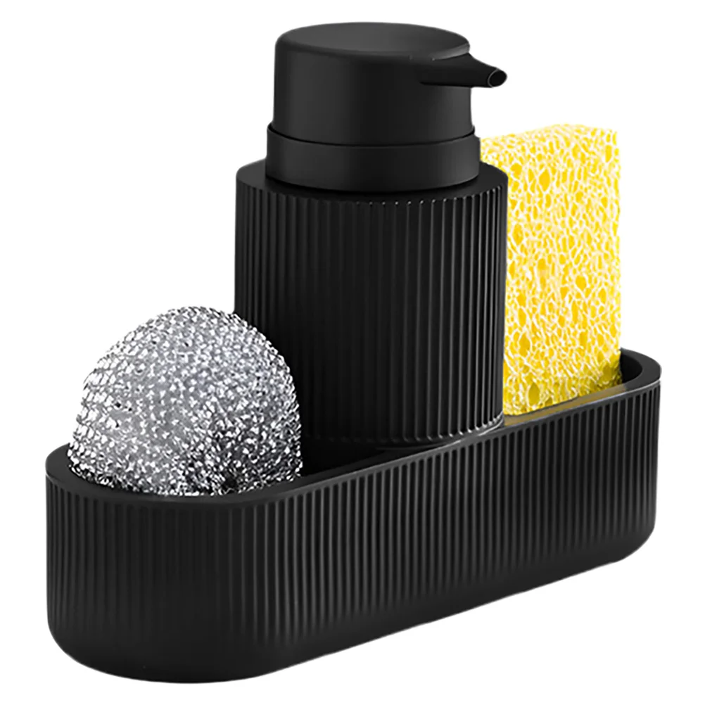 

1Set Resin Kitchen Dish Soap Dispenser Minimalist Design Dishwasher Lotion Bottle Brush Sponge Holder Sink Organizer Kitchen