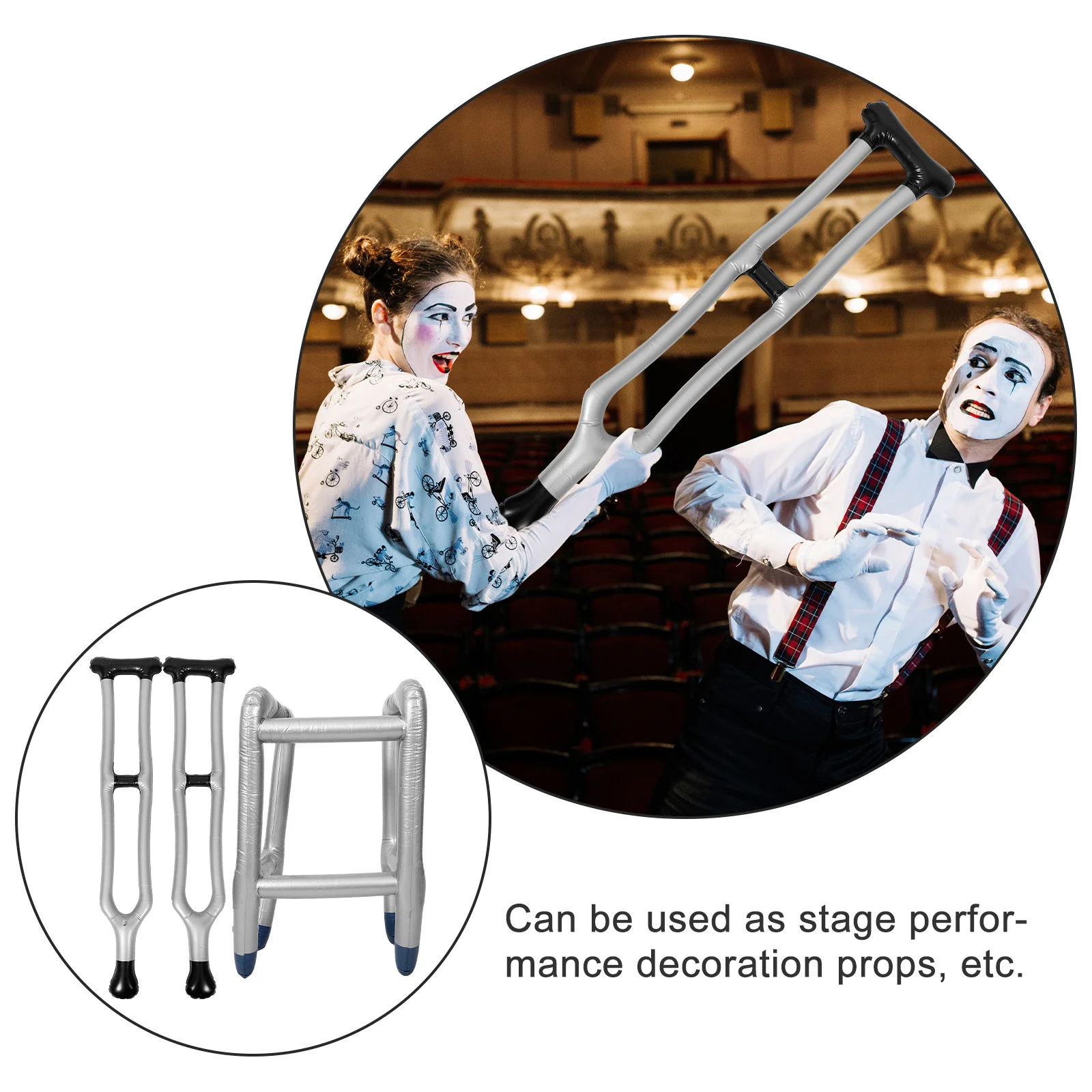 

Надувной костыль, медицинская стойка, 1 комплект, безопасная прочная сценическая надувная трость, костюм на Хэллоуин, декор для вечеринки, реквизит для воздушных шаров