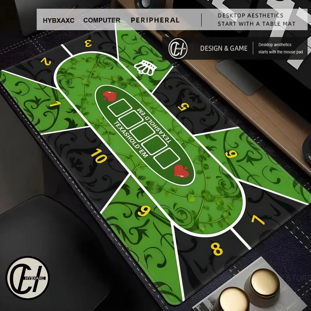 Texas Hold'em Large XXL Leather Non-slip Waterproof Portable Table Pad Poker Mouse Pad Keyboard HYBXAXC Game Players Layout
