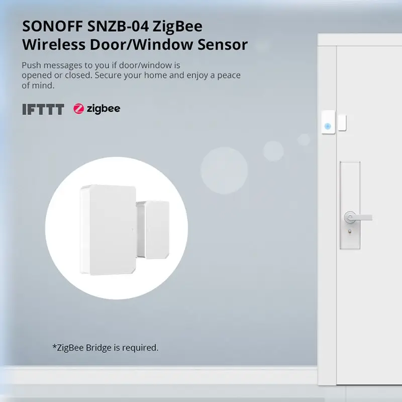 SONOFF ZigBee SNZB04 Wireless Door Window Sensor Smart Open/Closed Detectors EWeLink App Notification Alerts Home Security Alarm