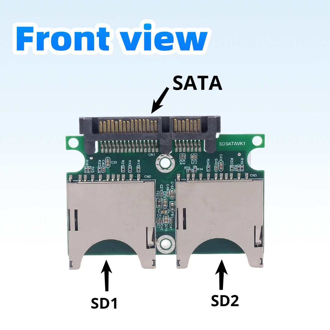 2 Dual SD To SATA SSD Converter Industrial Embedded Storage, 150/300MB/s, RAID 0, 256GB, Plug and Play for Industrial Control