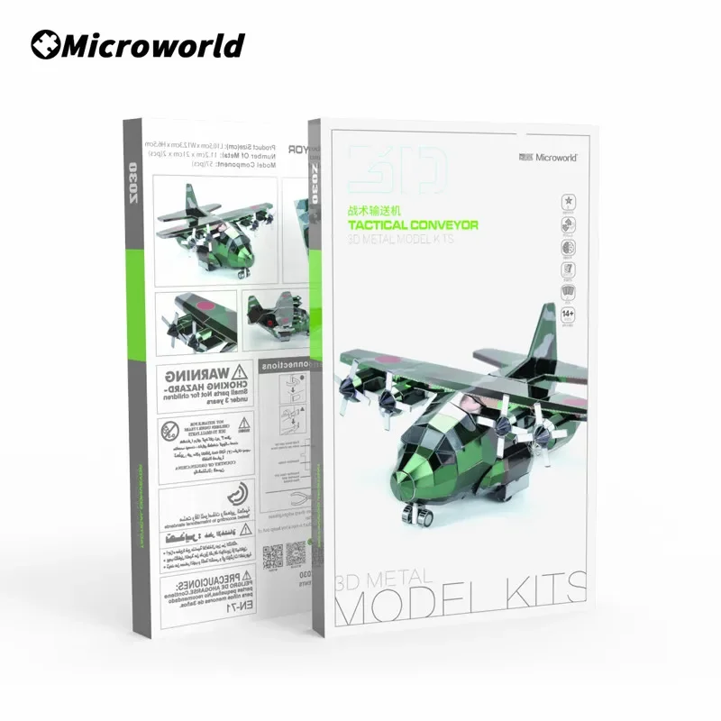 Microworld 3D โลหะปริศนายุทธวิธีสายพานลําเลียงชุด DIY เลเซอร์ตัดประกอบจิ๊กซอว์จัดแต่งทรงผมเกมของขวัญสําหรับวัยรุ่นผู้ใหญ่