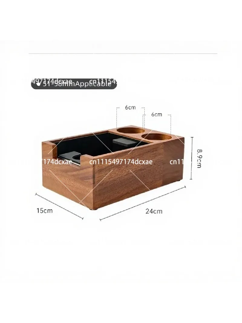 Coffee Accessories Wood Espresso Tamper Base with Debris Removal Box