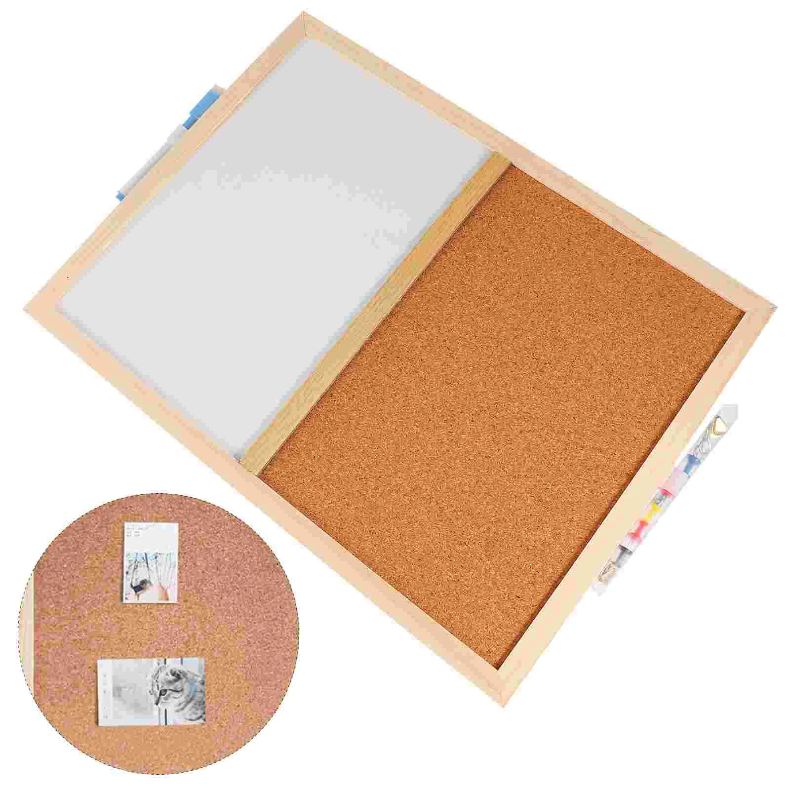 Message Board Cork Display Memo Magnetic Hanging and Whiteboard Combination Photo Bulletin