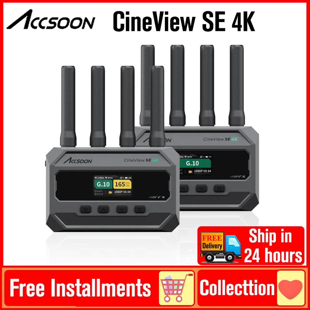 

Система беспроводной передачи видео Accsoon CineView SE 4K Dual-Band 4K30 с входами HDMI и 3G SDI, управлением через камеру для съемки