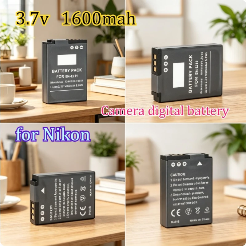 3.7V 1600mAh for Nikon EN-EL12 Replacement Battery P300 S9700 170 360 High-Capacity Digital Camera Battery for Multi-Models