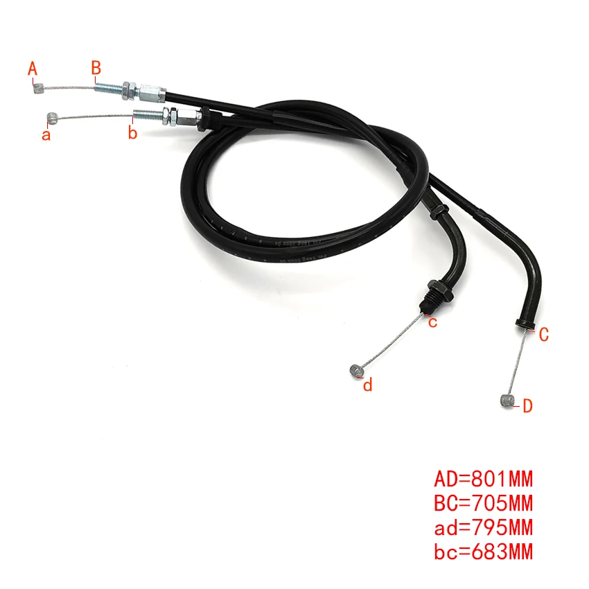 Motorcycle Push&Pull Throttle Cable Line Wires Scooter Acceleration For Honda NT400 Bros NC25 NT650 Bros Hawk GT 17910-MN8-670