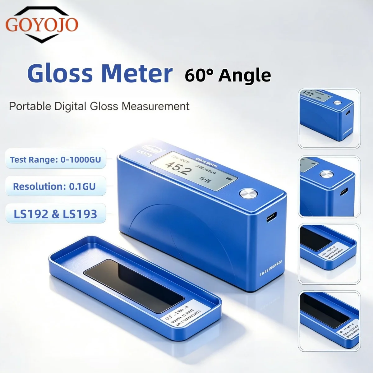 GOYOJO Gloss Meter 60° Measure Angle 0-1000GU Test Range 0.1GU Resolution For Testing Various High Medium And Low Gloss Material