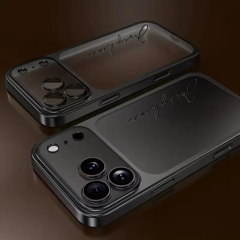 Funda de lujo personalizada con nombre firmado PC duro esmerilado para iPhone 17 16 15 14 13 12 Pro Max cubierta protectora 4