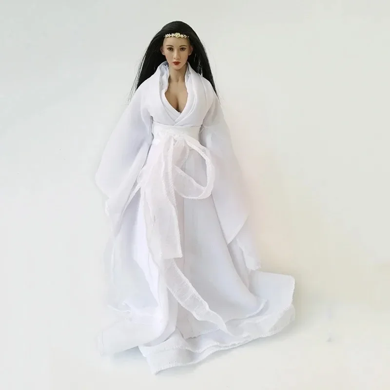 1/6 Scale Female Soldier White Long Romantic Dress Ancient Dress Clothes for 12'' Action Figures Accesssories Body Doll